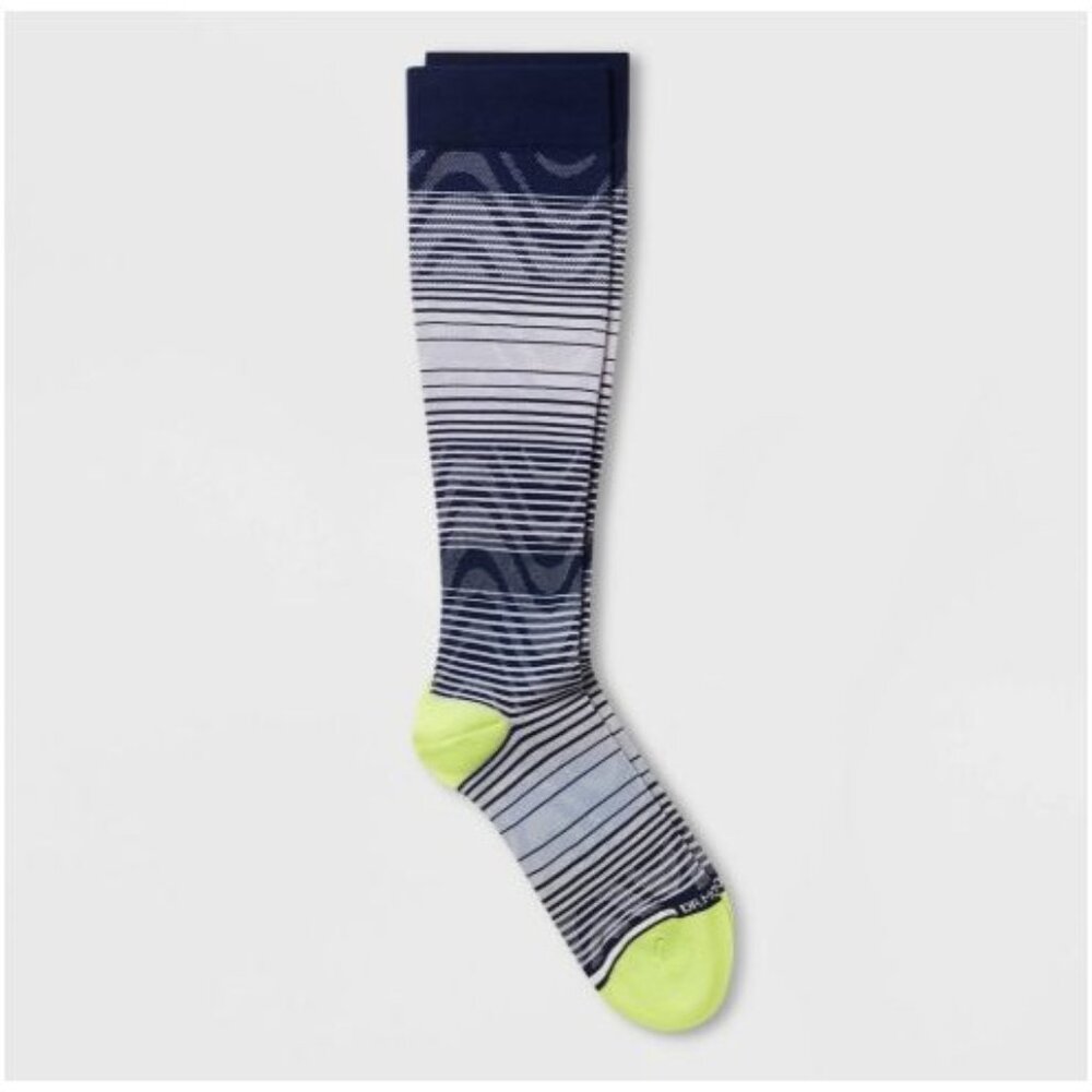 Dr. Motion Unisex Sport Medium Compression Knee High Socks Blue Size 3